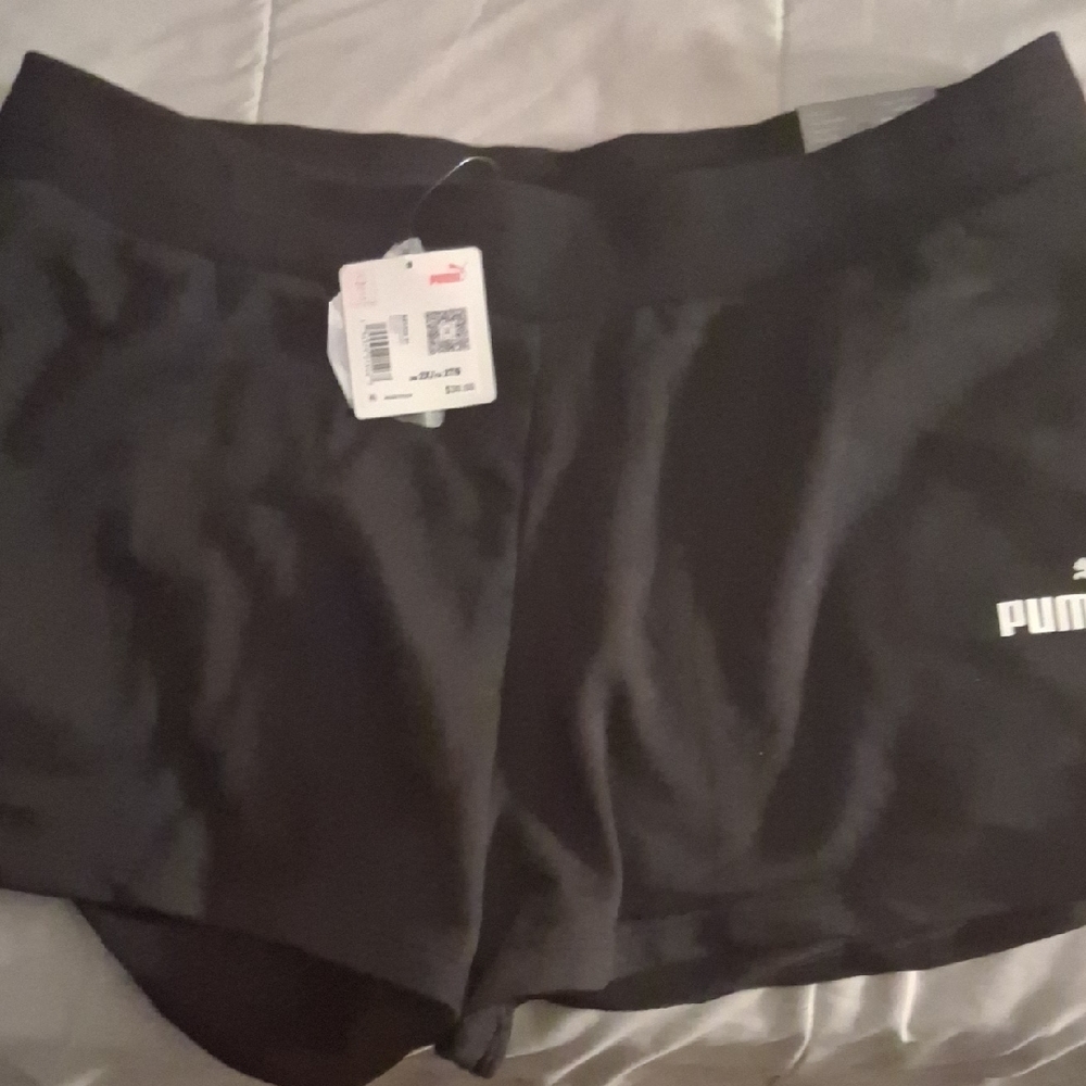Puma Black Women's Athletic Shorts with Logo